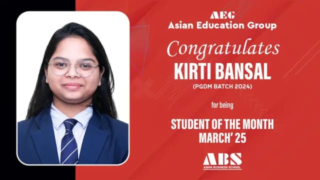 Student Of The Month March 2025