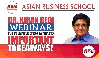 Read more about the article DR. KIRAN BEDI delivers a truly invigorating Live Session on “IMPORTANCE OF DISCIPLINE & INTEGRITY IN EVERYDAY LIFE” for ASB PGDM Students!