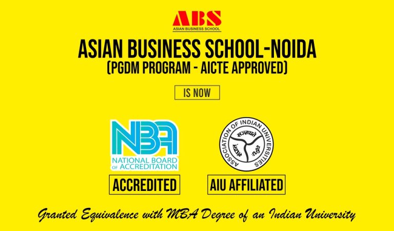 Read more about the article Asian Business School (ABS) adds yet another achievement to its credentials; its flagship PGDM programme granted equivalence to MBA by Association of Indian Universities (AIU)!