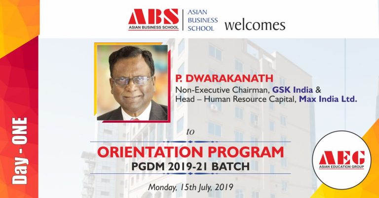 Read more about the article Senior HR veteran, Mr. P. Dwarakanath to grace the ABS PGDM Orientation Program 2019 as Chief Guest!