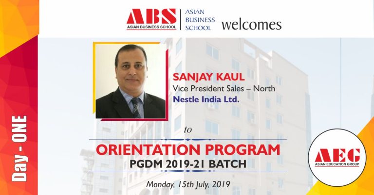 Read more about the article Mr. Sanjay Kaul, Vice President-North, Nestle India Ltd. to be the Guest of Honor at ABS PGDM Orientation Program 2019!