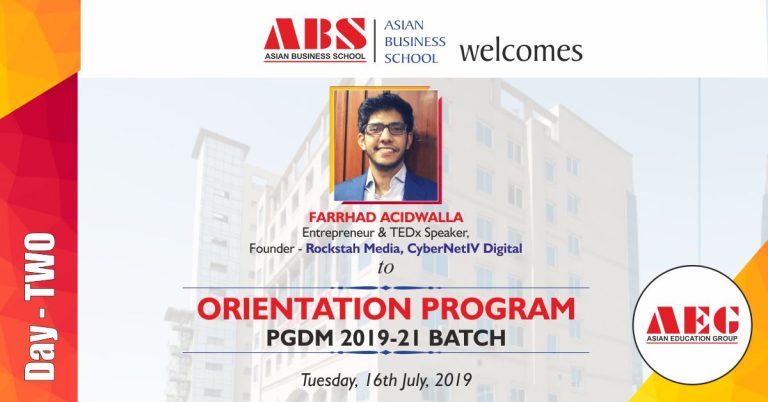 Read more about the article Mr. Farrhad Acidwalla to deliver a Guest Lecture under the LEAD Lecture Series at ABS PGDM Orientation Program 2019!
