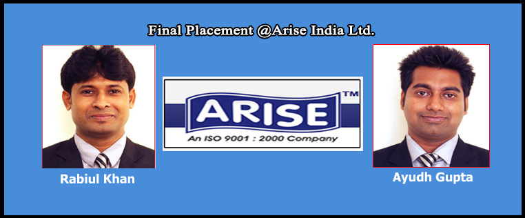Read more about the article Final Placement @Arise India Ltd.