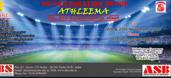 Read more about the article ASIAN EDUCATION GROUP TO ORGANISE “ATHLEEMA: THE 4TH ANNUAL SPORTS MEET”